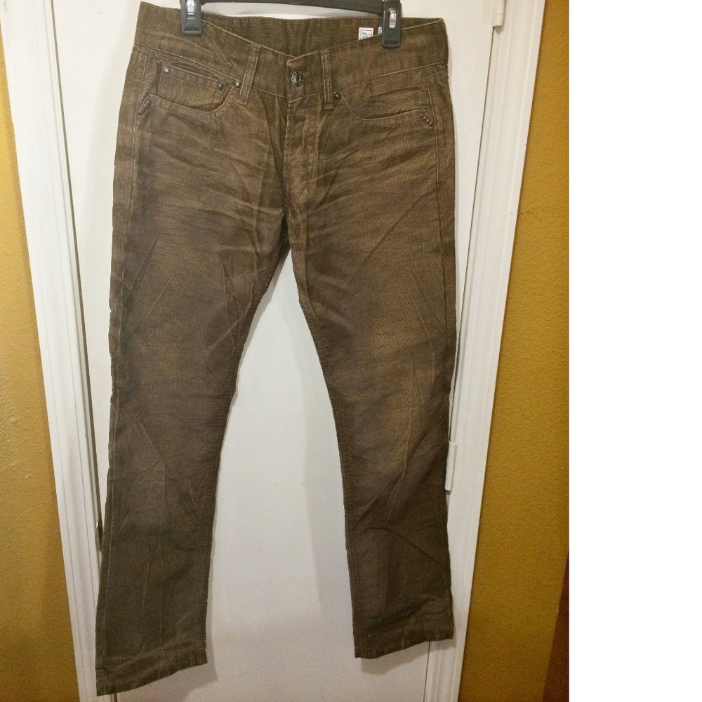 We Are Replay LORENZO slim fit button fly corduroys pants 33x34 32x34 no stretch